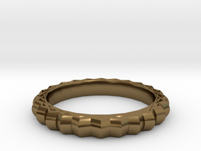Geometric pattern ring(Japan 10,USA 5.5,Britain K) in Polished Bronze