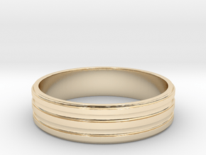 Back to Basic Collection - Round beveled ring in 14k Gold Plated Brass