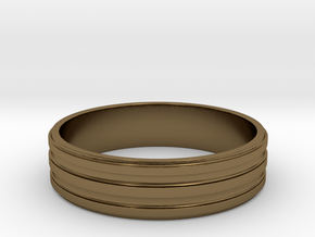 Back to Basic Collection - Round beveled ring in Polished Bronze
