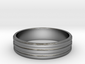 Back to Basic Collection - Round beveled ring in Polished Silver