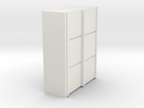 A 012 sliding closet Schiebeschrank 1:87 in White Natural Versatile Plastic