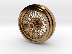 1/8 Wire Wheel Rear, with 72 spokes in Polished Brass
