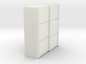 A 015 sliding closet Schiebeschrank 1:87 in White Natural Versatile Plastic