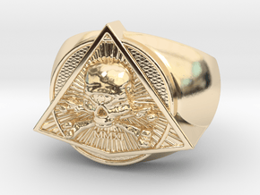 Saint Vitus Ring Size 9 in 14k Gold Plated Brass