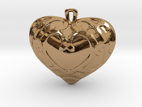 Heart Container Pendant in Polished Brass