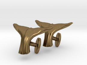Whale tail cufflinks in Natural Bronze