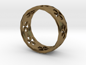 Clover Size 8 Ring in Polished Bronze
