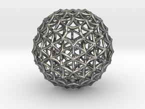 Fractal Geom Sphere in Fine Detail Polished Silver