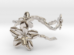Flower Bracelet in Rhodium Plated Brass
