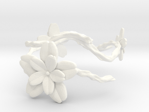 Flower Bracelet in White Processed Versatile Plastic