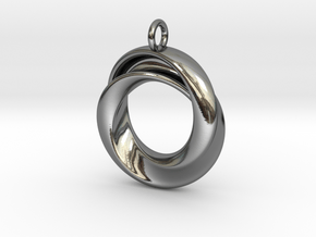 A Torus with a twist in Fine Detail Polished Silver