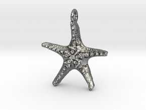 Starfish Pendant 1 - small in Fine Detail Polished Silver