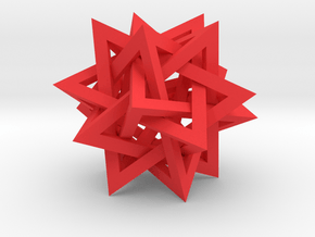 5 Tetrahedron Compound, 5" diameter in Red Processed Versatile Plastic