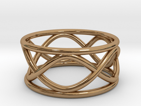 Infinity Ring- Size 8  (25% Taller)  in Polished Brass