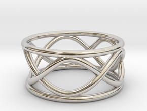 Infinity Ring- Size 8  (25% Taller)  in Rhodium Plated Brass