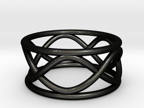 Infinity Ring- Size 8  (25% Taller)  in Matte Black Steel