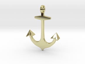 Anchor necklace/pendant...customize it! in 18k Gold Plated Brass