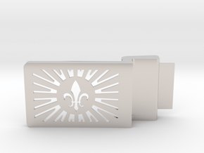 Fleur De Lis Belt Buckle in Platinum