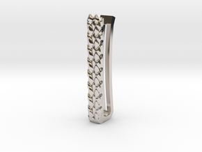 Dragon Scale Tie-bar in Rhodium Plated Brass