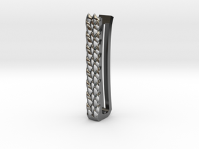 Dragon Scale Tie-bar in Fine Detail Polished Silver