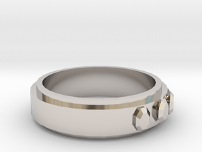 Ring (19 mm diameter)  in Rhodium Plated Brass