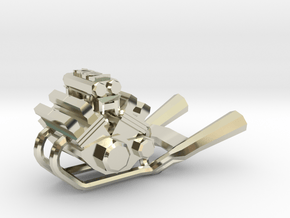 Yamaha Vmax engine keychain in 14k White Gold