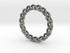 Twisted Single Strand Ring No.1 in Fine Detail Polished Silver