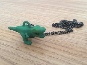 T. Rex Necklace Pendant in Green Processed Versatile Plastic