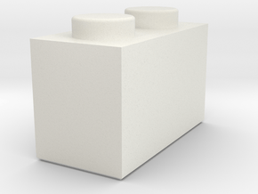 1x2 Lego Brick in White Natural Versatile Plastic