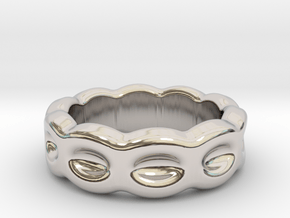 Funny Ring 14 - Italian Size 14 in Rhodium Plated Brass