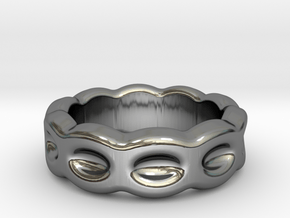 Funny Ring 14 - Italian Size 14 in Fine Detail Polished Silver