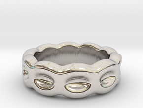 Funny Ring 17 - Italian Size 17 in Rhodium Plated Brass