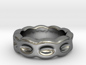 Funny Ring 17 - Italian Size 17 in Fine Detail Polished Silver