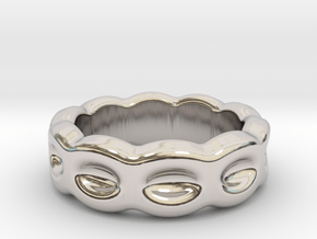 Funny Ring 18 - Italian Size 18 in Rhodium Plated Brass