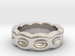 Funny Ring 19 - Italian Size 19 in Rhodium Plated Brass