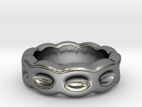 Funny Ring 24 - Italian Size 24 in Fine Detail Polished Silver