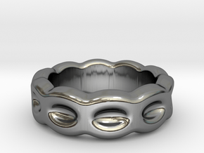Funny Ring 28 - Italian Size 28 in Fine Detail Polished Silver