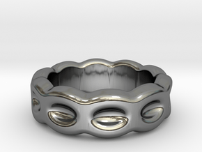Funny Ring 32 - Italian Size 32 in Fine Detail Polished Silver