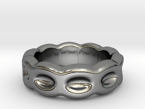 Funny Ring 33 - Italian Size 33 in Fine Detail Polished Silver