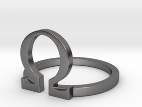 Omega ring in Polished Nickel Steel