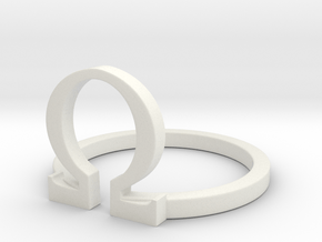 Omega ring in White Natural Versatile Plastic