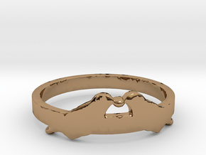 Love Birds Ring Size 7.5 in Polished Brass