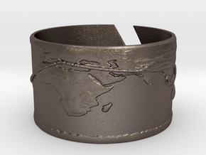 Round The World Bracelet in Polished Bronzed Silver Steel