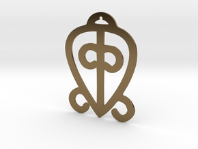 Adinkra Collection-Power Of Love Pendant (metals) in Polished Bronze