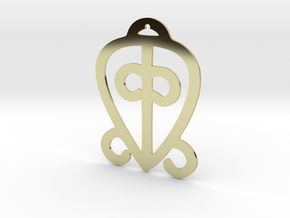 Adinkra Collection-Power Of Love Pendant (metals) in 18k Gold Plated Brass