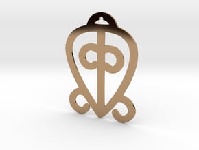 Adinkra Collection-Power Of Love Pendant (metals) in Polished Brass