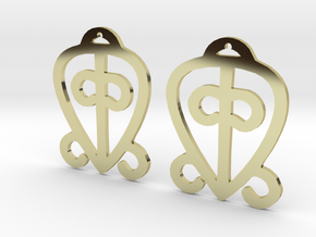 Adinkra Collection-Power Of Love Earrings (metals) in 18k Gold Plated Brass