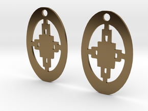 Adinkra Collection -Intelligence Earrings (metals) in Polished Bronze