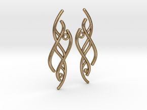 S-Curve Earrings in Polished Gold Steel