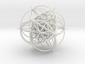 600-Cell, Stereographic projection,Vertex centered in White Natural Versatile Plastic